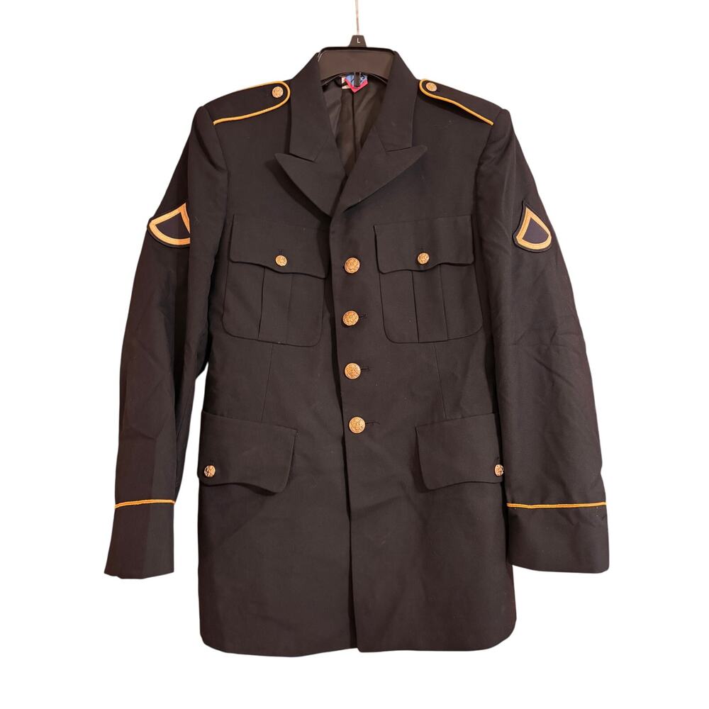 VTG Army Blue Men’s 38 RC Poly/ Wool Blend Military Uniform Jacket Blazer EUC